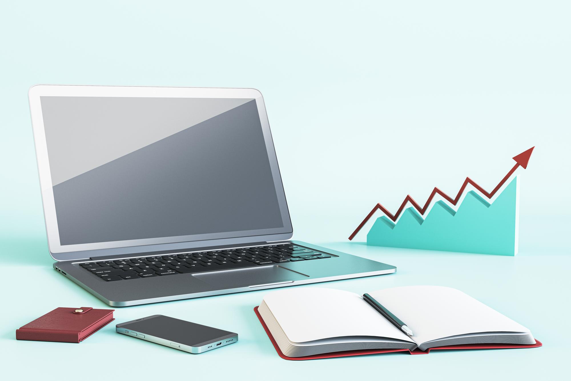 Digitales Lernmodul auf Laptop